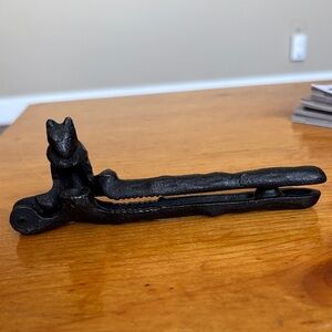 Antique black Cast Iron Nutcracker with squirrel Design